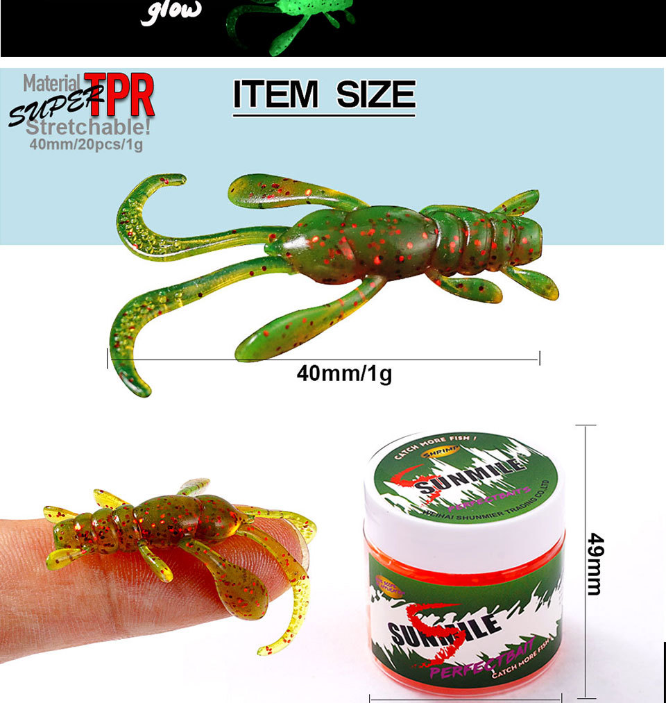 3 Big Suit DANKUNG professional micro soft plastic lures for finesse  fishing