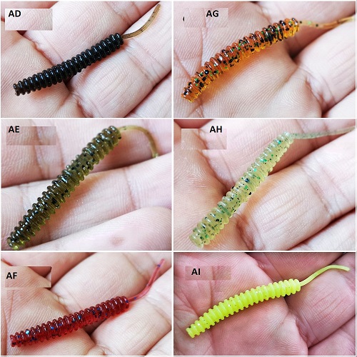 DANKUNG high quality soft plastic finesse fishing lure AD AE AF AG AH AI (30 pieces of micro finesse soft plastic lure with needle 0.2g 5cm TPR material)